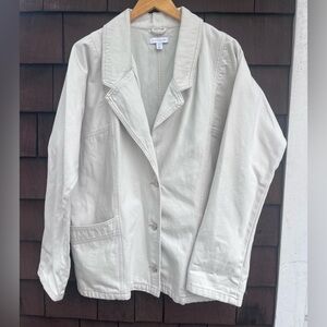 Topshop western chore coat • cream denim • southwestern 70s holiday 100% cotton